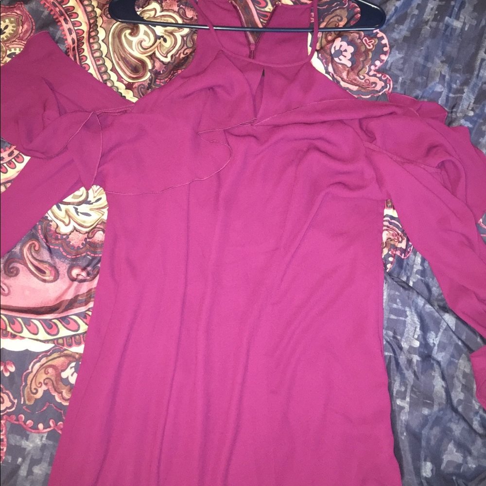 cold shoulder, long sleeve dress